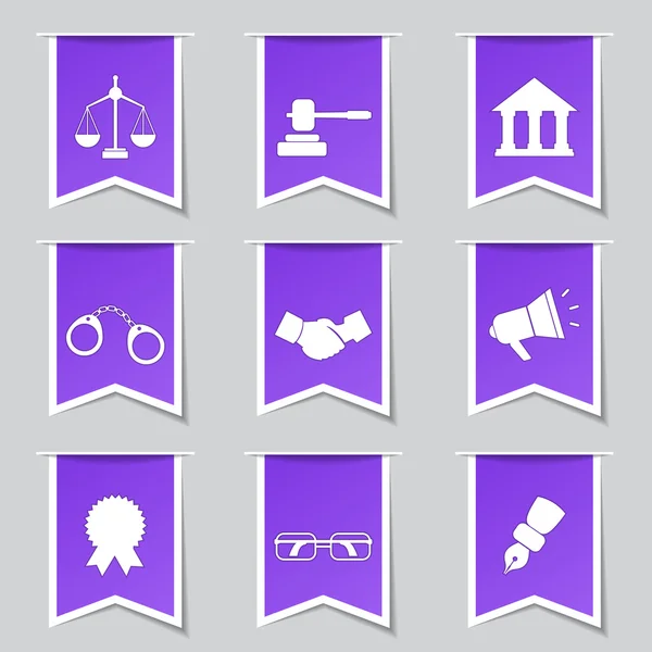 Law Sign Icon Set — Stock Vector