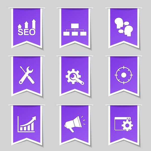 Seo Internet Zeichen Icon Set — Stockvektor