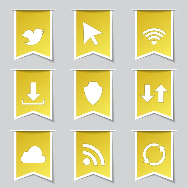 Web internet Sosyal Icon set — Stok Vektör