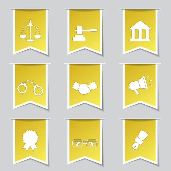Law Sign Icon Set — Stock Vector