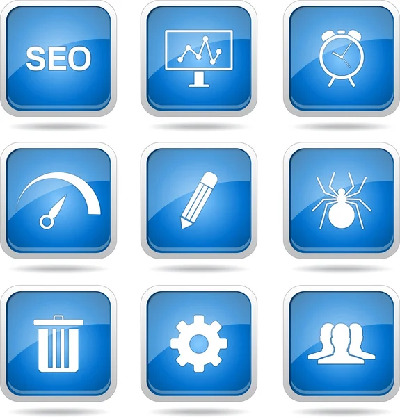 Seo Internet Zeichen Icon Set — Stockvektor