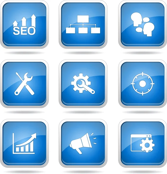 Seo Internet Zeichen Icon Set — Stockvektor