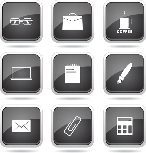 Office Work Icon Set — Stock Vector