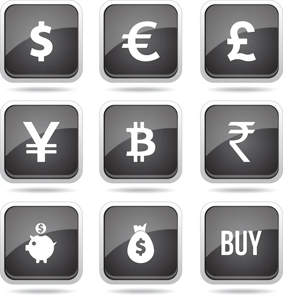 Zestaw ikon znak waluty — Wektor stockowy