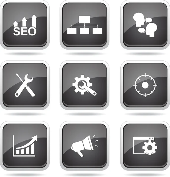 Seo Internet Zeichen Icon Set — Stockvektor