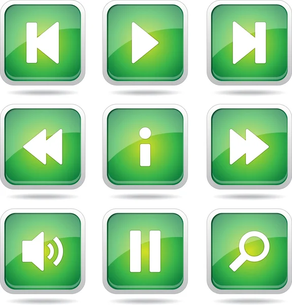 Ensemble d'icônes de contrôleur multimédia — Image vectorielle