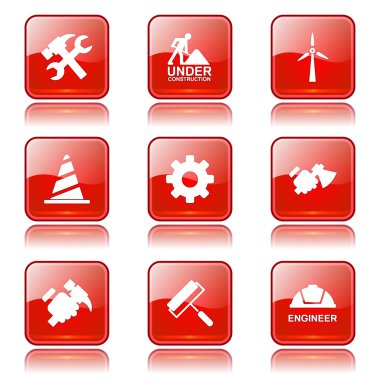 inşaat araçları simgesi seti