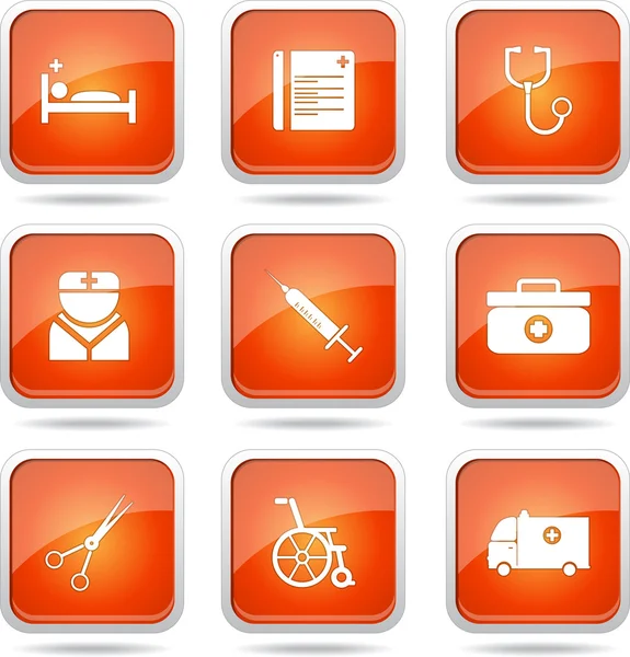 Conjunto de iconos de salud hospitalaria — Vector de stock