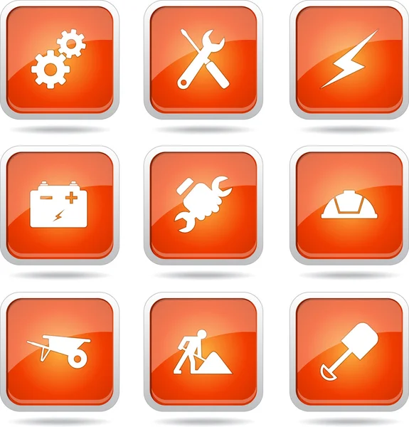 inşaat araçları simgesi seti