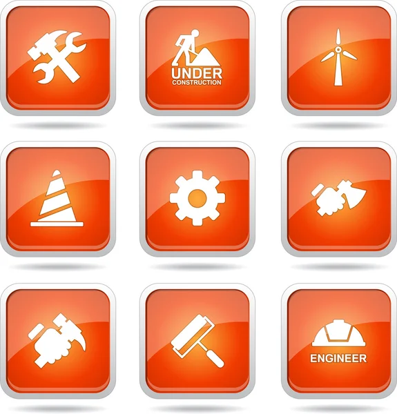 inşaat araçları simgesi seti