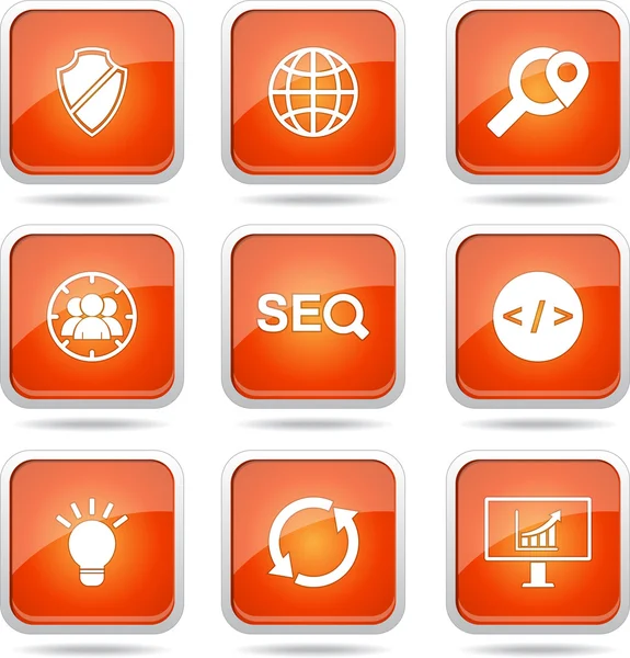 Seo Internet Zeichen Icon Set — Stockvektor