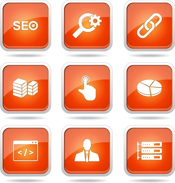 Seo Internet Zeichen Icon Set — Stockvektor