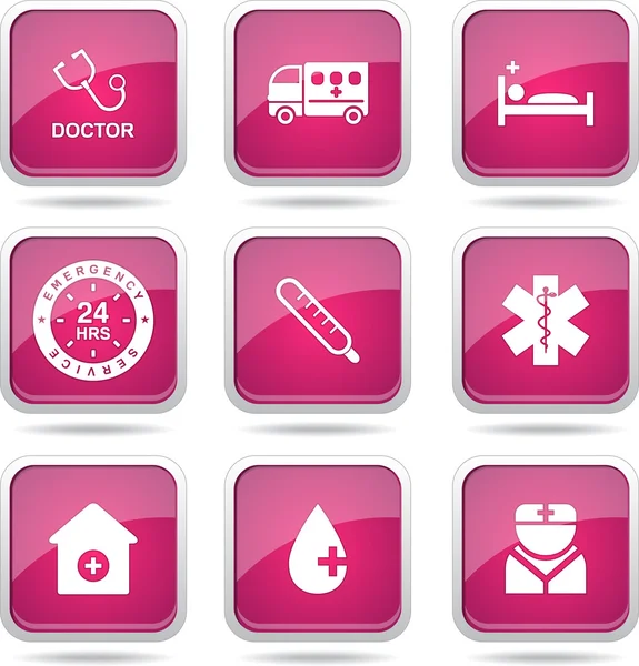 Hospital Health Icon Set — Stock Vector