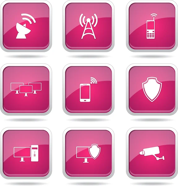 Telekom iletişim Icon set — Stok Vektör