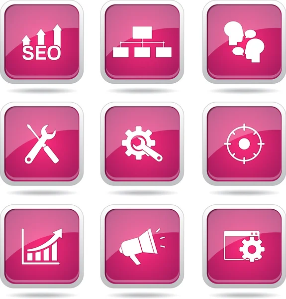 SEO internet işareti Icon set — Stok Vektör