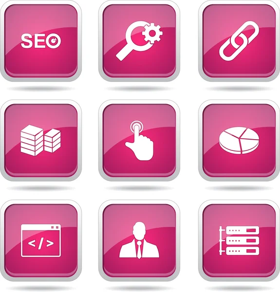 Juego de iconos de señal de Internet SEO — Vector de stock