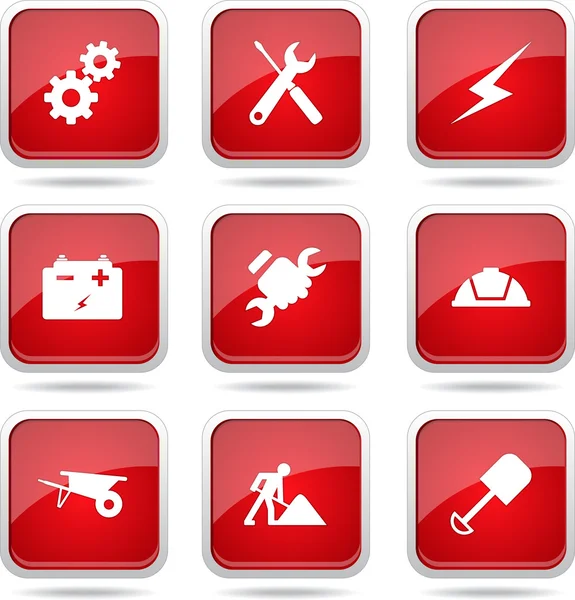 inşaat araçları simgesi seti