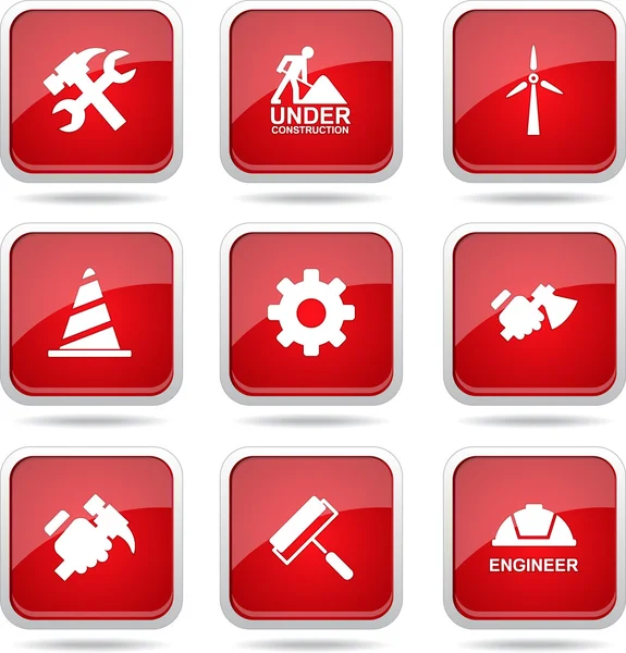 inşaat araçları simgesi seti