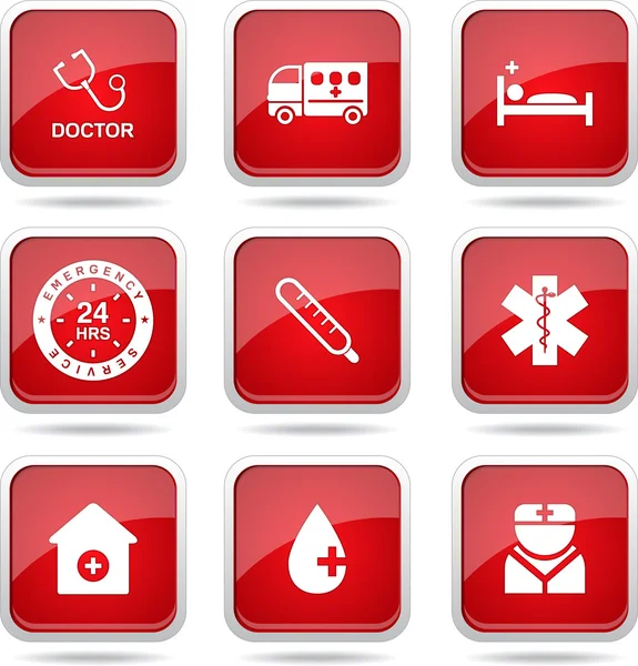 Hospital Health Icon Set — Stock Vector