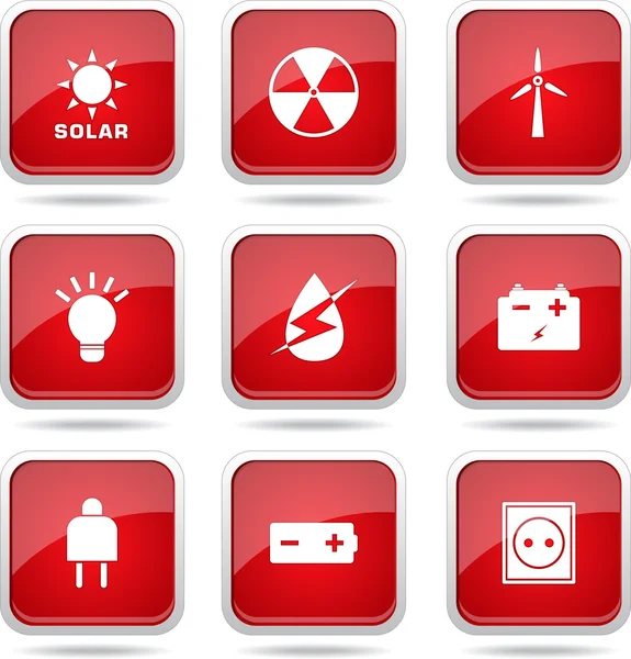 Sinal de energia e conjunto de ícones de símbolo —  Vetores de Stock