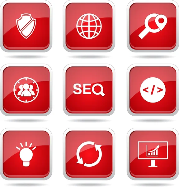 Seo Internet Zeichen Icon Set — Stockvektor