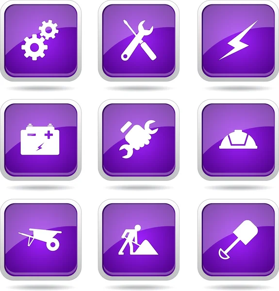 inşaat araçları simgesi seti