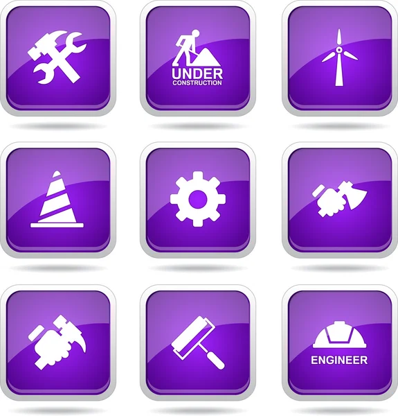 inşaat araçları simgesi seti