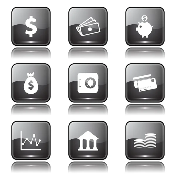 Financial Banking Icon Set — Stock Vector