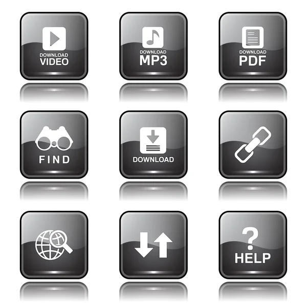 Conjunto de iconos de internet web multimedia — Vector de stock