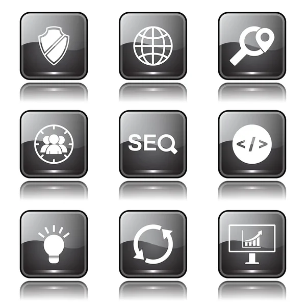 SEO Internet Sign Icon Set — Stock Vector