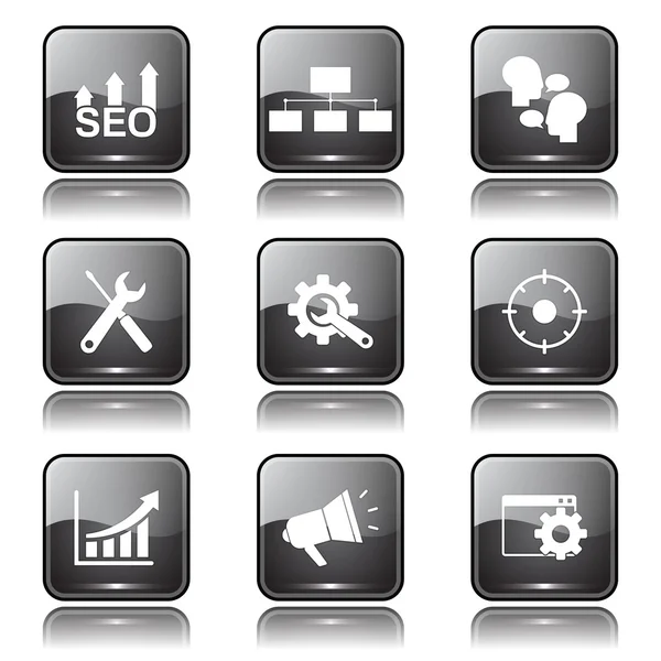 Juego de iconos de señal de Internet SEO — Vector de stock