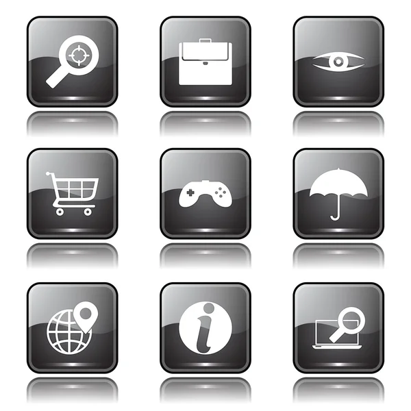 Seo Internet Zeichen Icon Set — Stockvektor