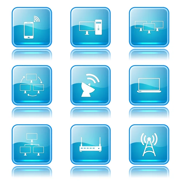 Telecom Communication Icon Set — Stock Vector