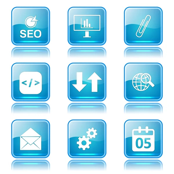 Seo Internet Zeichen Icon Set — Stockvektor