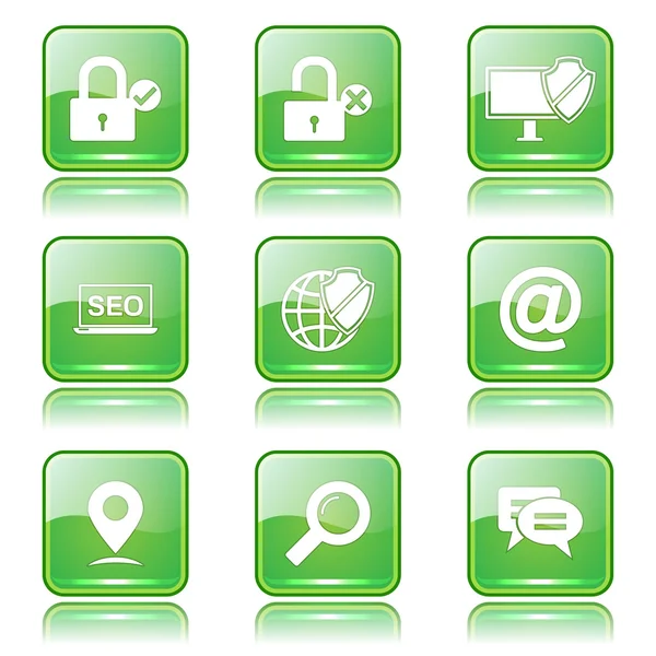 SEO internet işareti Icon set — Stok Vektör