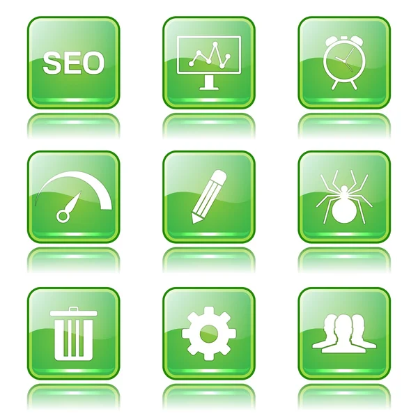 Seo Internet Zeichen Icon Set — Stockvektor