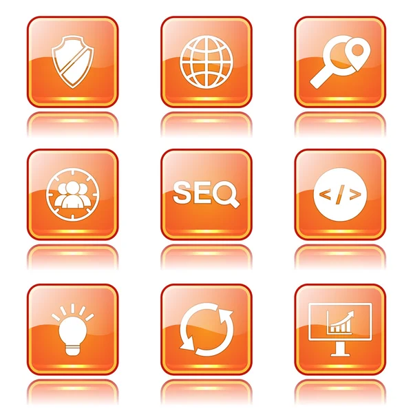 Seo Internet Zeichen Icon Set — Stockvektor