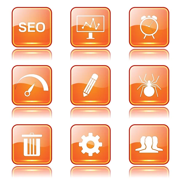 SEO internet işareti Icon set — Stok Vektör