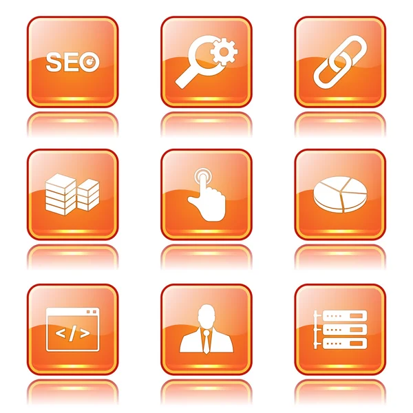 Seo Internet Zeichen Icon Set — Stockvektor