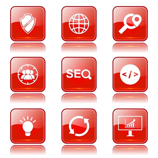 Seo Internet Zeichen Icon Set — Stockvektor