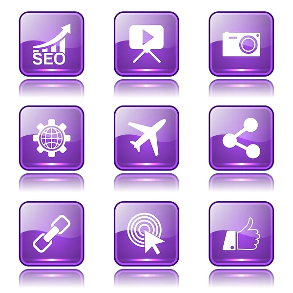 SEO Internet Sign Icon Set — Stock Vector