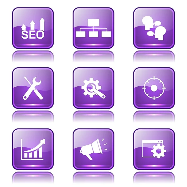 SEO internet işareti Icon set — Stok Vektör