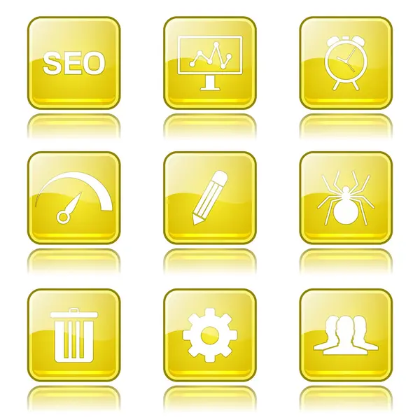 Seo Internet Zeichen Icon Set — Stockvektor