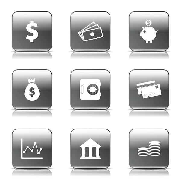 Financial Banking Icon Set — Stock Vector