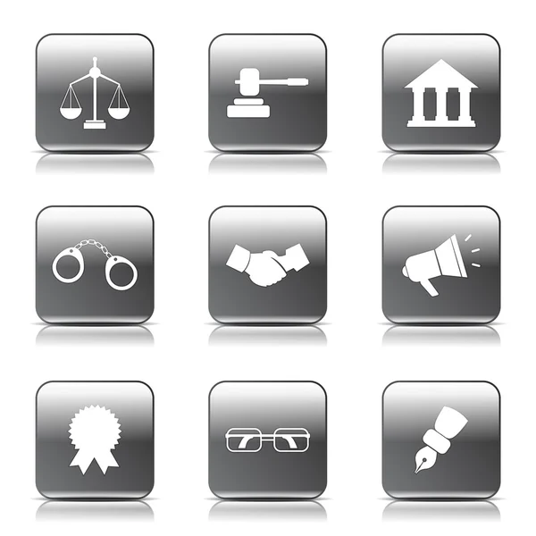 Prawo znak zestaw ikon — Wektor stockowy