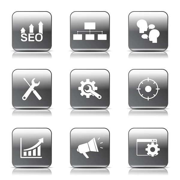 Seo Internet Zeichen Icon Set — Stockvektor