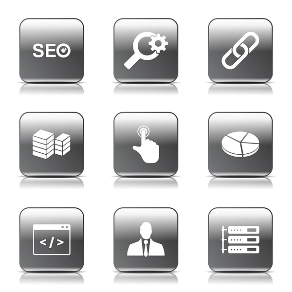 SEO internet işareti Icon set — Stok Vektör