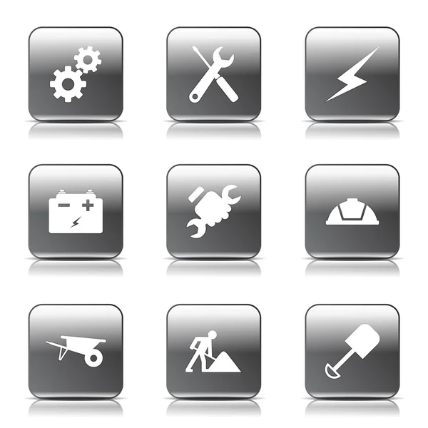 Herramientas de construcción icono conjunto — Vector de stock