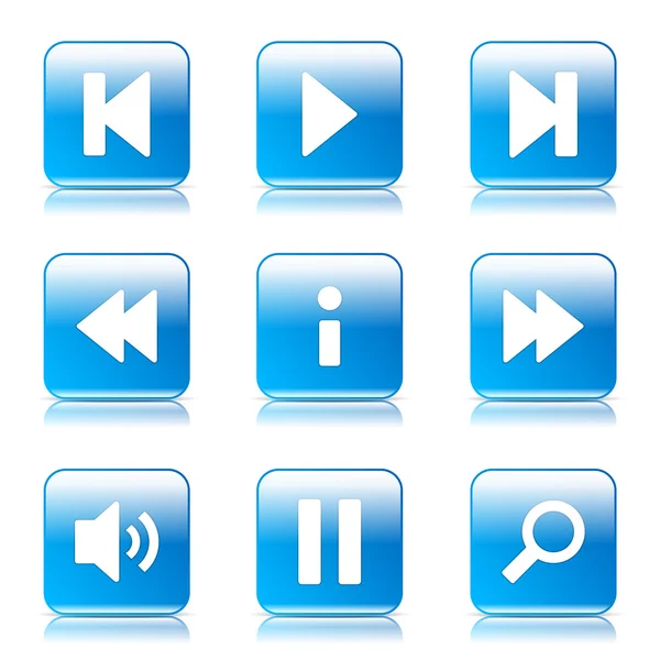 Conjunto de iconos del controlador multimedia — Vector de stock