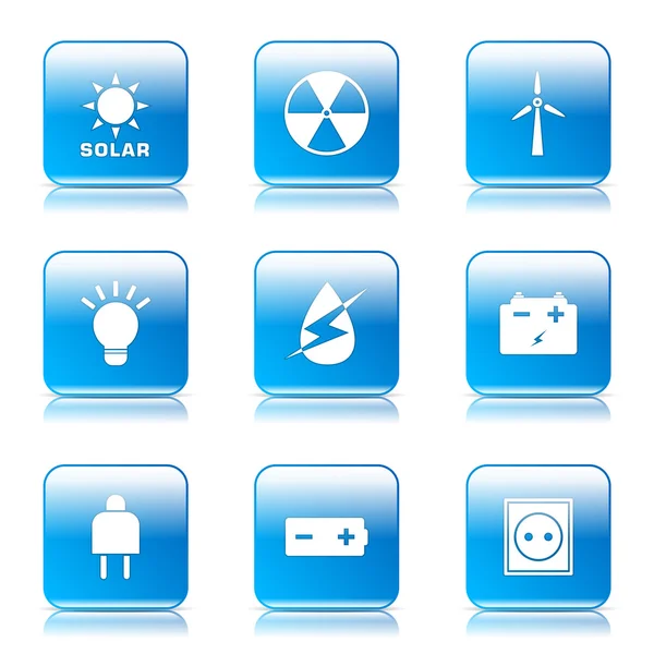 Energie teken en symbool pictogrammenset — Stockvector